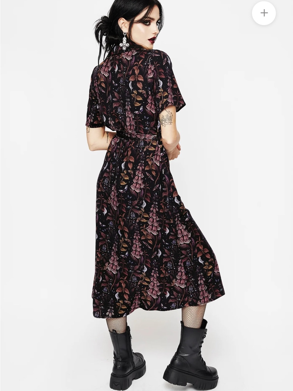 Disturbia Foxglove Midi Shirt Dress - Picture 2 of 7